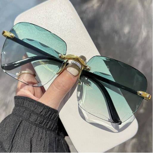 Square Sunglasses Woman Fashion Rimless Gradient Sun Glasses Brand Designer Sun Glasses for Women