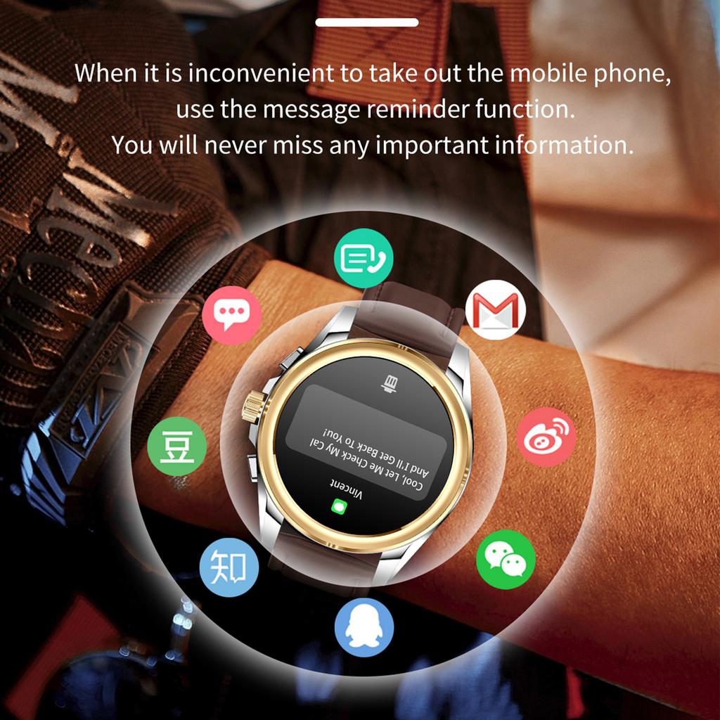 KC83 AMOLED Экран Мужские Смарт-часы с Bluetooth-звонком 1ATM Водонепроницаемый Фитнес-браслет с 2 ремешками