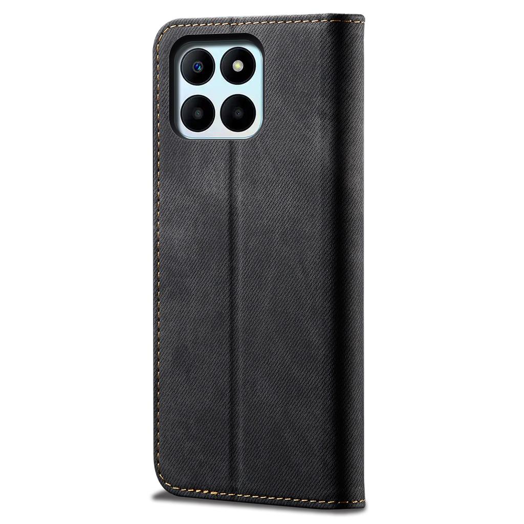 For Honor X8b 4G Case Collection Leather Folio Wallet Phone Cover Jeans Cloth Texture