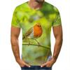 Fashion Colour Painting Parrot Graphic T Shirts Summer Men Casual Trend 3D Printed Short Sleeve Hip Hop Harajuku Streetwear Tees