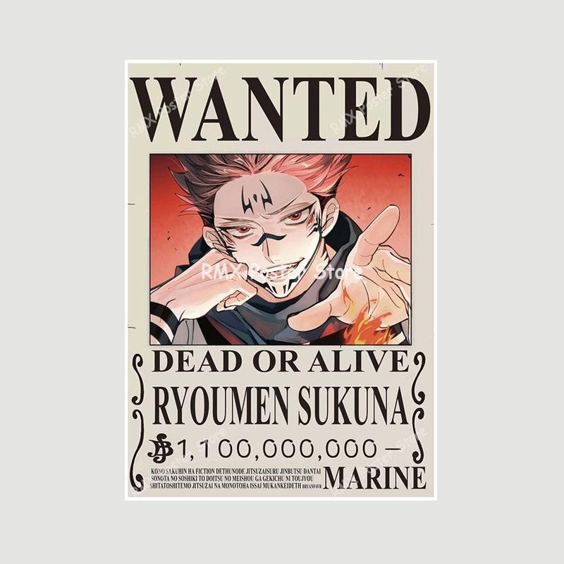 Белые бумажные постеры Jujutsu Kaisen, японские классические аниме-принты, украшение для дома, настенные наклейки, декор для гостиной, бара