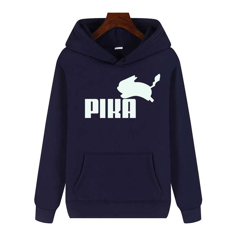 Women Hoodies Japanese Anime Pika  Harajuku Pullover Black White Sweatshirt Spring Autumn Women Casual Streetwear Hoody