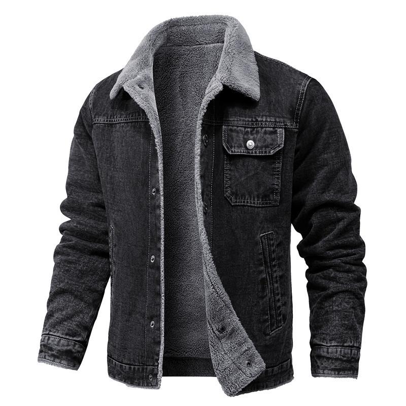 Winter Men's Denim Jackets Man Casual Fleece Warm Windbreaker Jacket Fashion Mens Retro Military Jean Coats Clothing