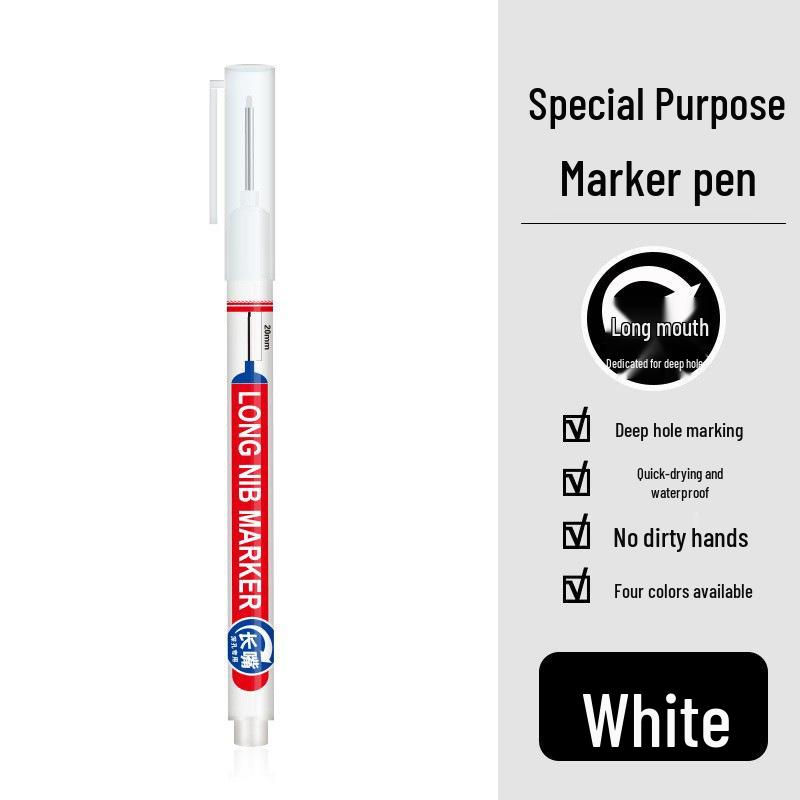 Широко используемый быстросохнущий водостойкий промышленный белый маркер с длинным наконечником