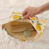 Portable Cosmetics Storage Bag Make Up Organizer Lemon Pattern Makeup Bag with Zipper Large Capacity Makeup Kit Organizer Bag
