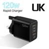 3PD + 2USB Phone Charger Adapter 120W PD Charger Universal USB C Charger