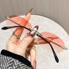 New Fashion Women'S Oval Metal Sunglasses Trendy Frameless Cut Edge Small Circular Eyeglasses Uv Protection Eyewear