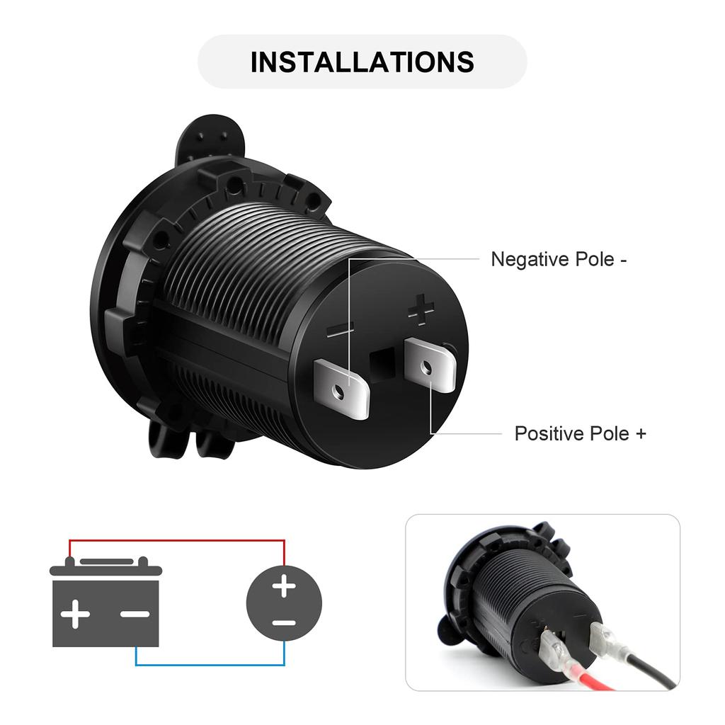 Розетка прикуривателя автомобиля морской мотоцикл ATV RV розетка прикуривателя 12 В водонепроницаемая вилка (Светодиод зеленый) ЖСМС