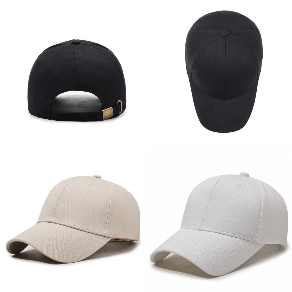 Unisex Cotton Cap With Curved Brim Sun Protection For Spring Autumn Wear