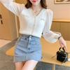 2023 Trendy French Chiffon Puff Sleeve Shirt for Women