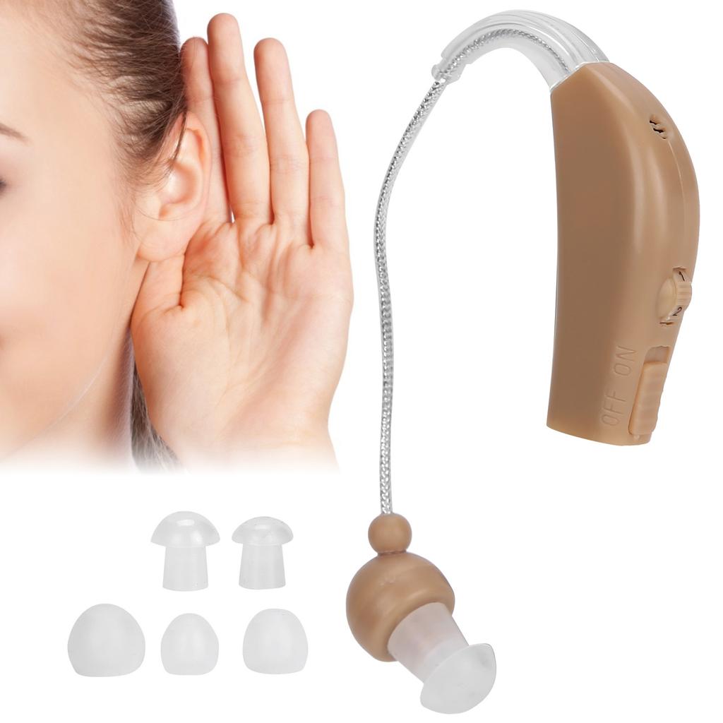 Lightweight Hearing Aid Low Distortion Behind Ear Voice Amplifiers Ear Care for Deaf Elderly 100-240