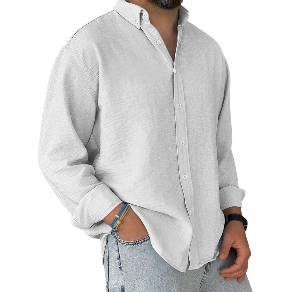 Men's Loose Classic Lapel Multi-pocket Industrial Work Shirt Top