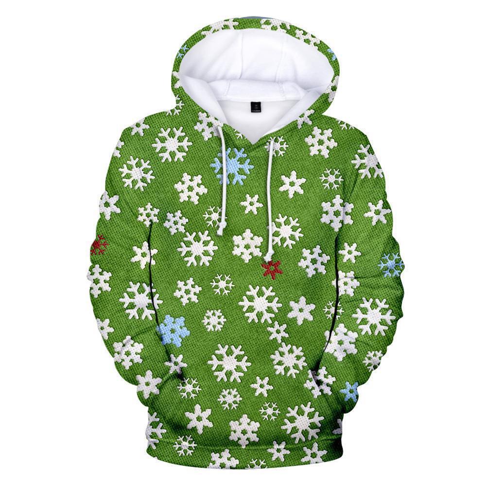 European and American Cross-border New Christmas 3D Digital Printing Men's and Women's Hooded Sweatshirt Santa Claus