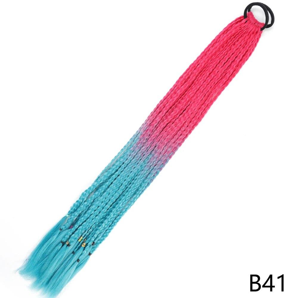 MISS WIG Синтетический градиент цвета, грязный плетеный хвост, 65 см, эластичная резинка, плетение, конский хвост, наращивание волос для женщин и девочек