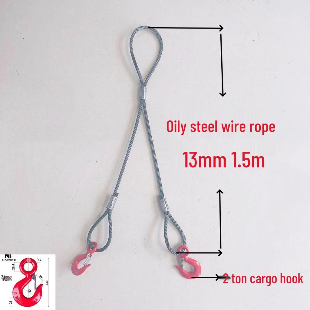 Двухветвевой строп из плетеного стального каната с крюками для такелажа при обслуживании кранов