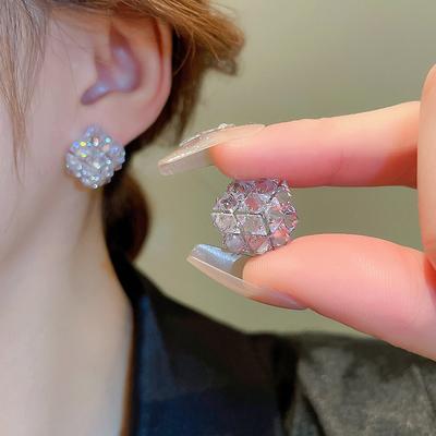 Женские серьги GemChic, изысканные серьги-гвоздики с кубическим цирконием и иглами, высококачественные серьги на день рождения, Рождество, ювелирные изделия, подарок