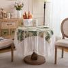 Pastoral Polyester Print Decorative Coffee Table Tablecloth Plant Flower Lace Dining Table Tablecloth