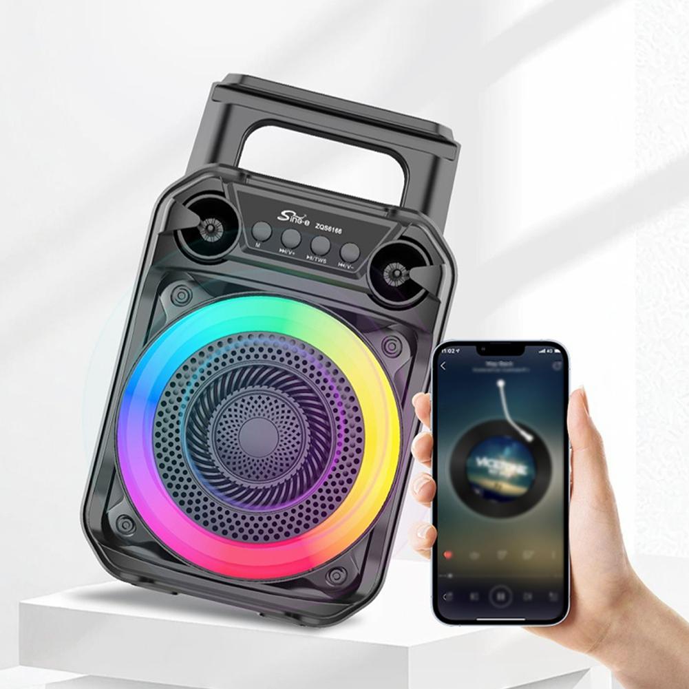 Bluetooth-колонка Стереозвук Портативная колонка Сабвуфер Караоке-колонка с микрофоном Подходит для домашнего кинотеатра Уличной танцевальной вечеринки
