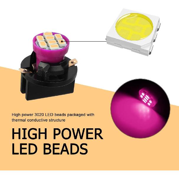 10PCS T10 194 168 147 Car LED Dash Lights, with Twist Lock Socket LED Lights, Car Interior Replacement Bulbs for Trunk Lights, Dome Lights, Dashboard