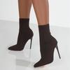 Большие размеры эластичный трикотаж узкие ботинки носки ботинки женские осень и зима новые эластичные высокие каблуки острый носок женские ботинки