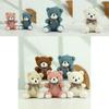 Cute Brown Plush Teddy Bear Keychain Soft Coral Fleece Adorable Keyring For Gifts