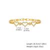 Luxury Shiny Zircon Charm Bracelet for Women, Gold Color Metal Geometric Chain Wristband Bangle, Fashion Exquisite Jewelry Gift