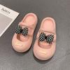 Cute and Sweet Outdoor Women's Butterfly Knot Slippers 2024 New Fashion Soft Sole Anti Slip Summer Thick Sole One Line Sandal