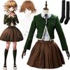 Danganronpa Тихиро Фудзисаки Косплей Костюм JK Униформа Костюм Длинный Рукав Коричневый Плиссированная Юбка Комплект Женский Костюм Хэллоуин Наряд