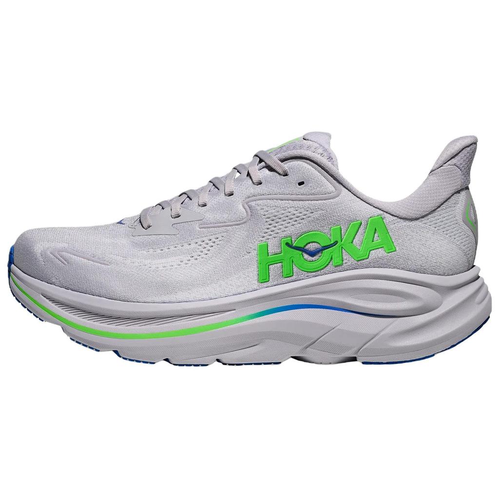 HOKA One One CLIFTON 10 Износостойкие Дышащие Износостойкие Дышащие Беговые Кроссовки Мужские Серый Зеленый 1162030-AYNN