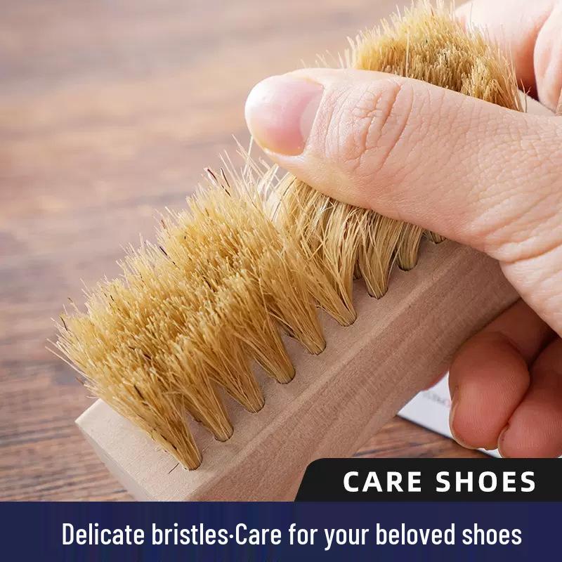 Beech Wood Horsehair Soft Bristle Brush for Polishing & Dust Removal on Leather Shoes & Seats - Free Shipping
