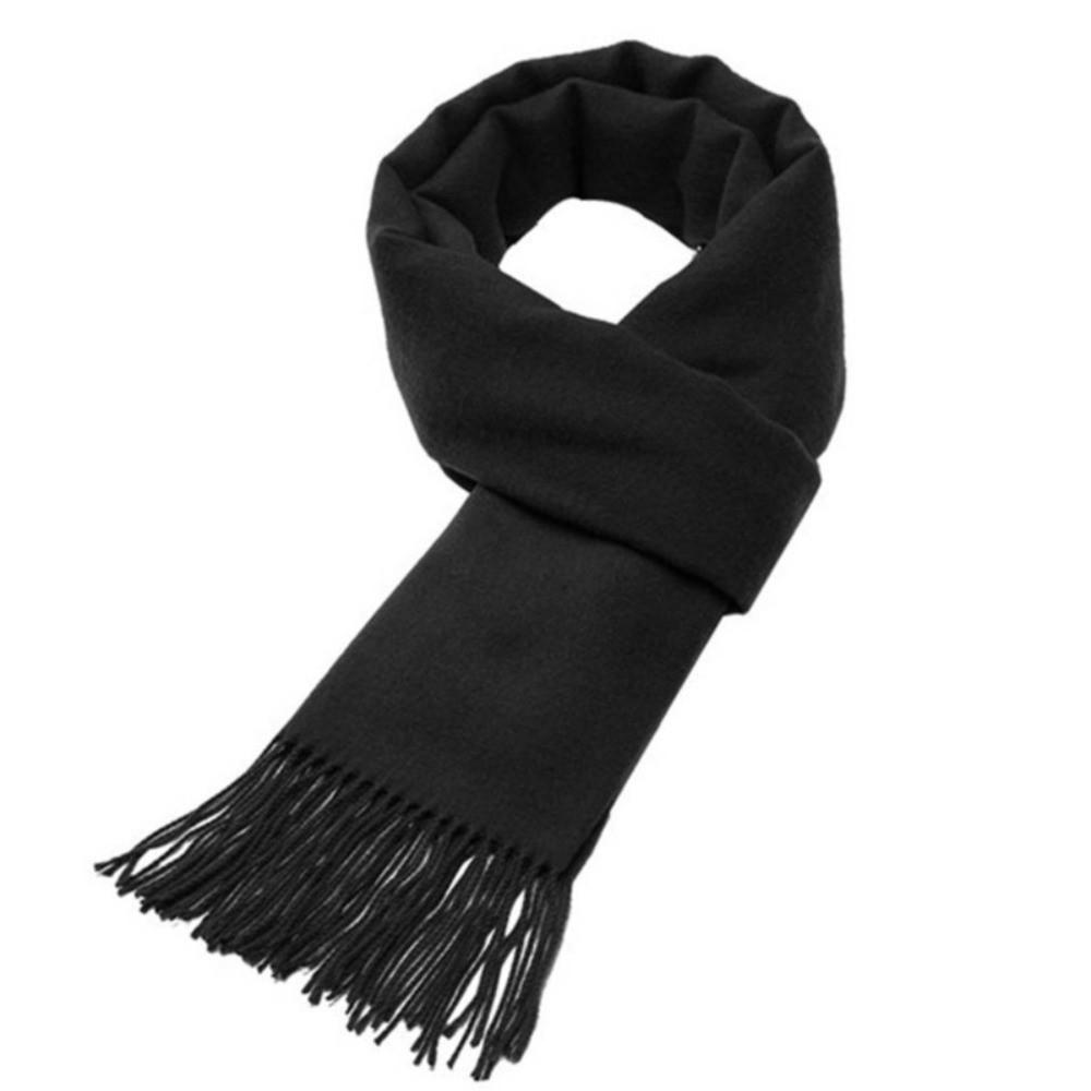 Solid Color Warm Scarf Long Tassel Shawl Fashion Men Scarf