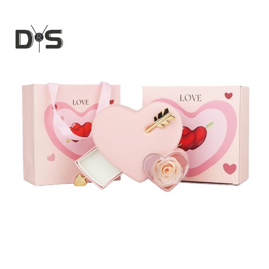 Шкатулка для украшений в форме сердца со стрелами, консервированные розы, мягкая подкладка, кольца, ожерелья, органайзер для хранения подарков на годовщину