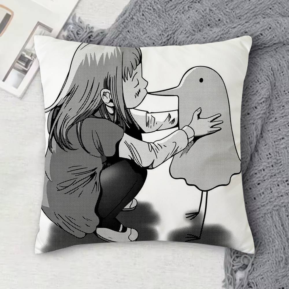 Декоративная квадратная наволочка с двусторонней печатью «GGoodnight Punpun» для дивана, гостиной, домашнего декора
