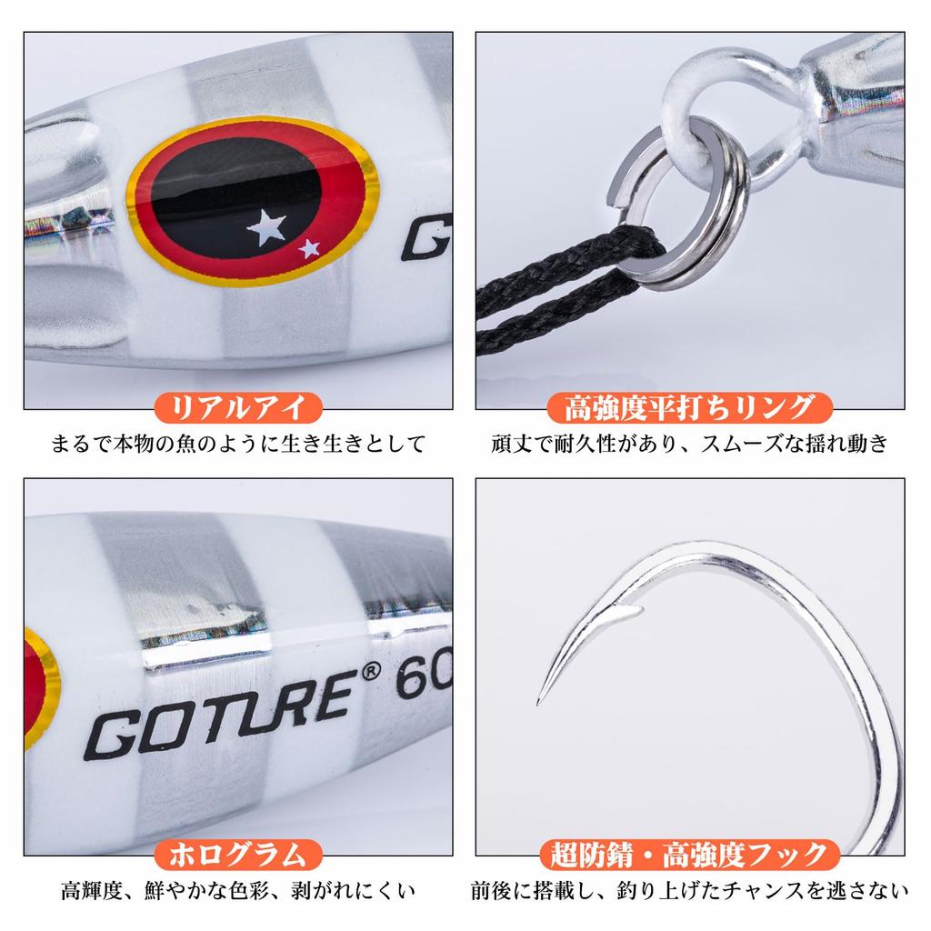 Goture Металлический набор для медленного джиггинга, 30 г, 5 шт., Приманка, Джиг, Грузило, Снасть, Джиггинг, Луфарь, Желтохвост,