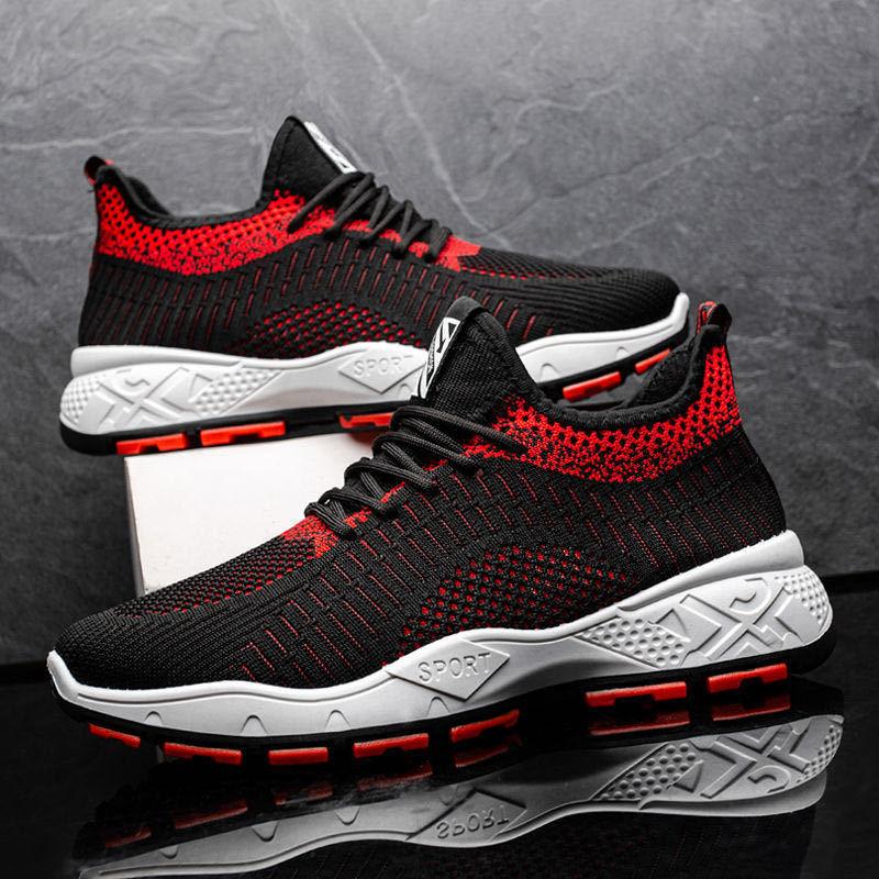 2025 Foreign Trade New Autumn Korean Version Fashion Casual Men's Sports Mesh Fly-woven Sports Running Shoes Manufacturer
