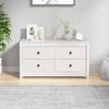 821775 vidaXL Sideboard White 100x40x54 Cm Solid Pine Wood
