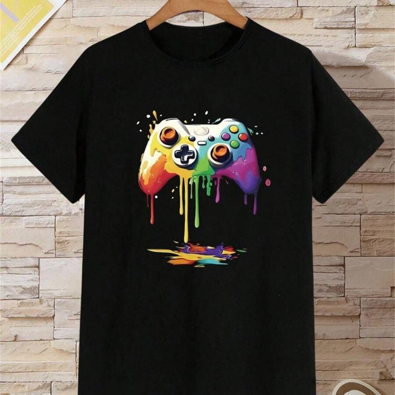 Cotton Gamer Boy Tshirt Unisex Gamepad Graphic Tees Fashion Casual Oversized Short Sleeve Tops Round Neck Streetwear Tshirt