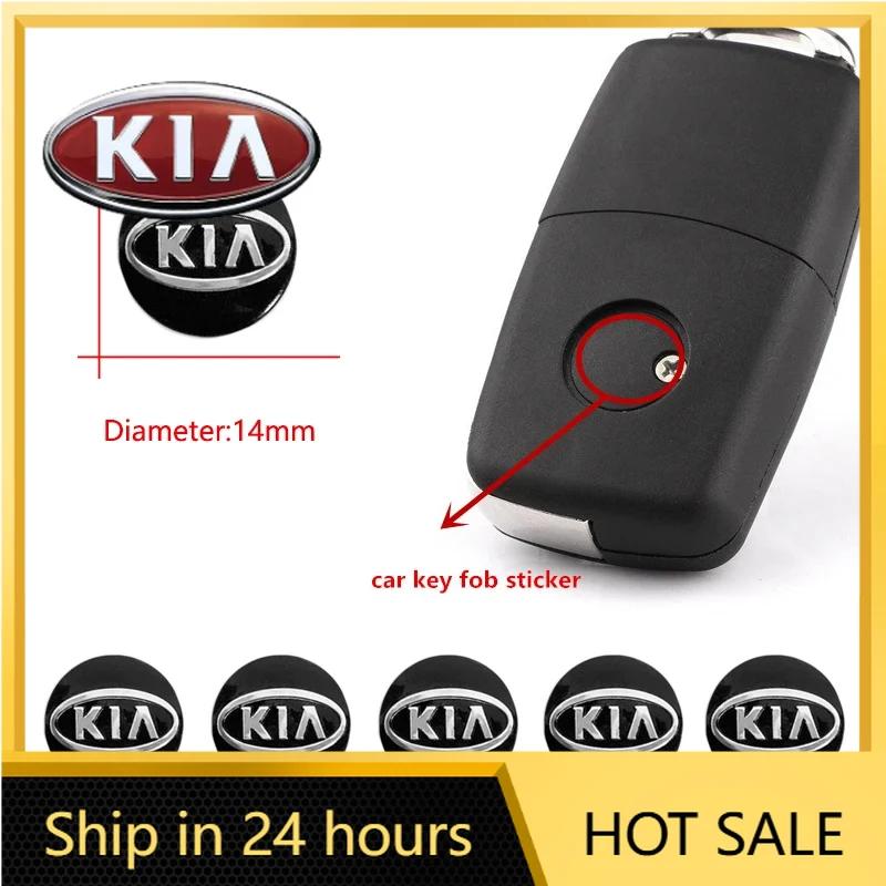 2026 Hot Car Sticker 5Pcs 14 16mm Car Remote Key Logo Stickers Decal For KIA Ceed Sportage Rio Sorento Optima Cerato Picanto K5 