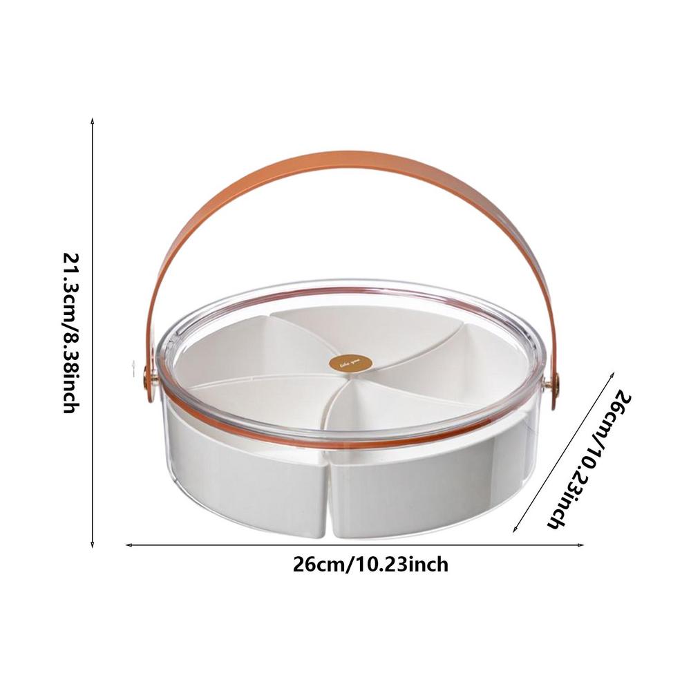 Fruits Snack Storage Plate Divided Serving Tray With Handle Food Storage Containers Dried Fruits Nuts Candy Cracker Chip Serving