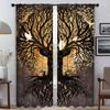 Затемняющая штора Древо Жизни для комнаты 2 панели Современные шторы для гостиной 2 штуки Хэллоуинская декорация Тюль для спальни Детская