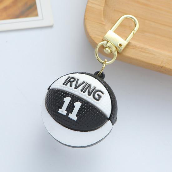 Keychain Pendant 3D Basketball Pendant Stainless Novelty Silicone Color Matching Schoolbag Shoulder Bag Decoration Pendant Keyring