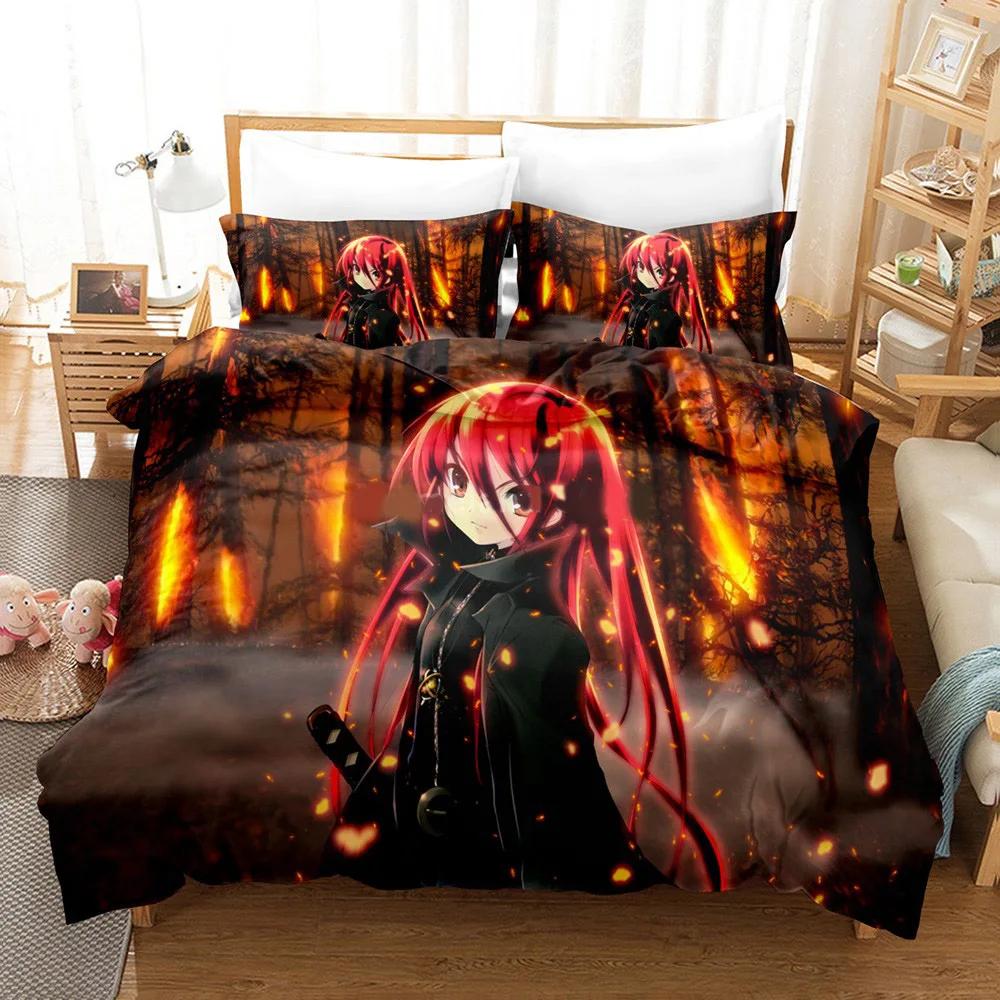 Комплект постельного белья Kawaii Girl Cartoon Shakugan No Shana, постельное белье в стиле аниме, пододеяльник, наборы для домашнего декора, односпальная кровать, размер «king-size», подарок