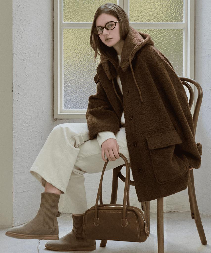 SLOWLOLLI Fluffy Mood Boucle Coat_3 Colors