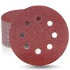 Популярные 5" шлифовальные круги из оксида алюминия, 8 отверстий, 125 мм, набор шлифовальных дисков с красной подложкой