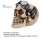 Прочные ornaments из синтетической смолы Хип-хоп Наушники/Фигурка Черепа в стиле стимпанк, Статуэтка скелета, Винтажная статуэтка в стиле стимпанк для дома с привидениями