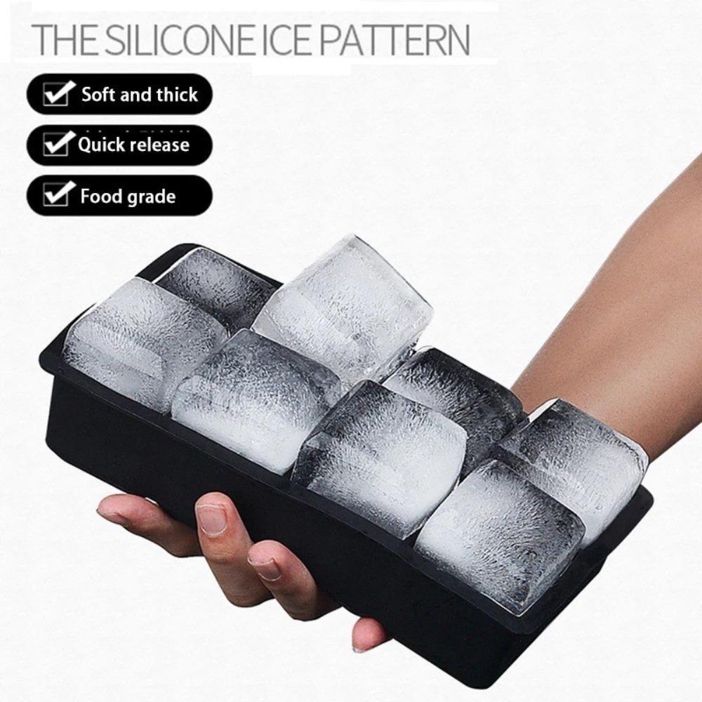 4/6/8 Grid Fashion Silica Gel Ice Cube Mold Large Square Ice Grid Quick Frozen Ice Maker