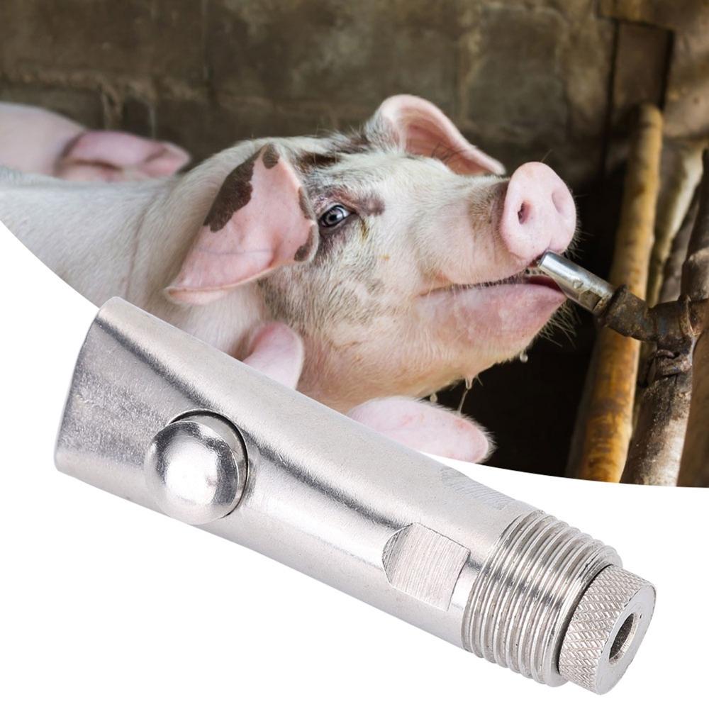 5Pcs Stainless Steel Automatic Pig Drinker Durable Pig Farm Accessory Pig Drinking Tool Cattle