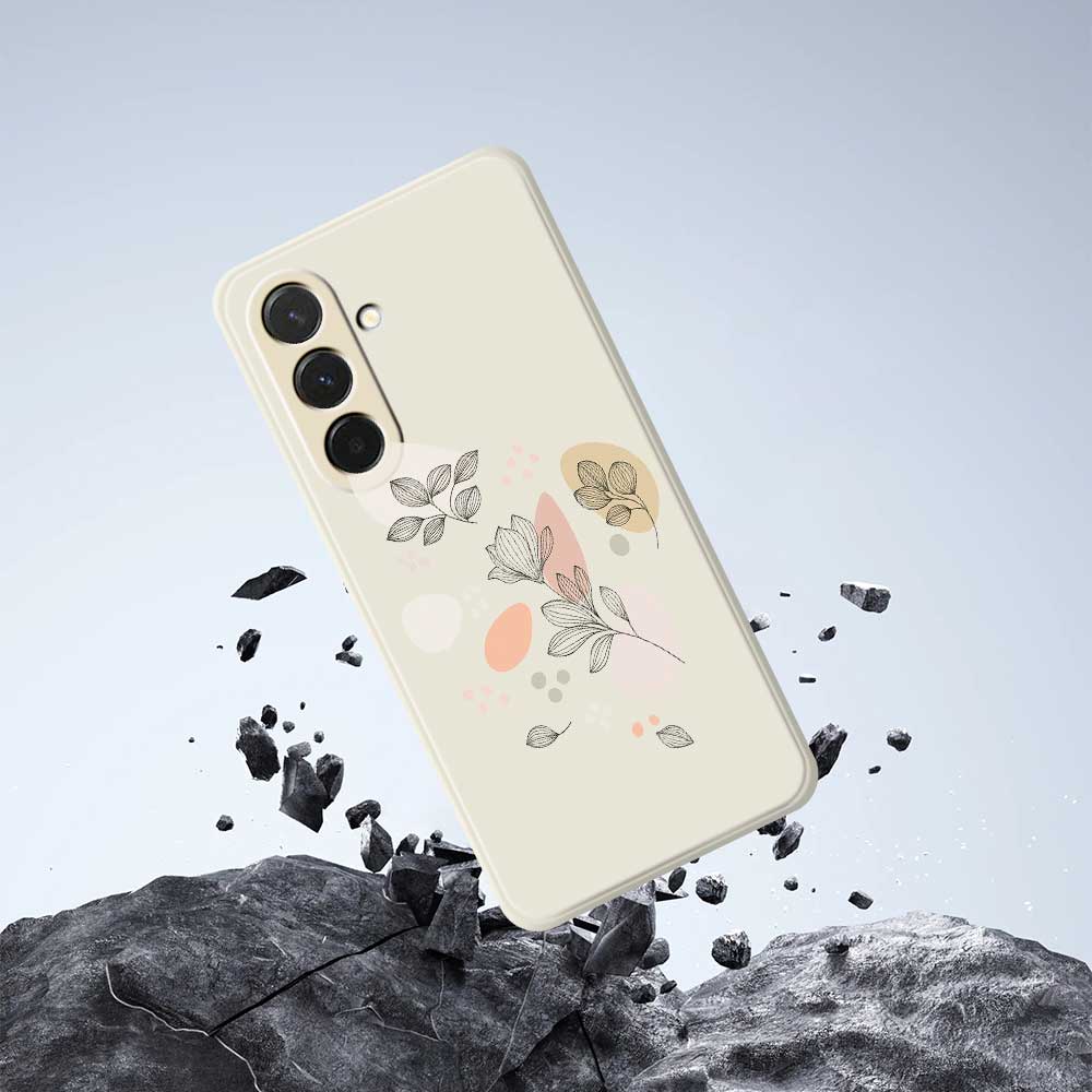 For Samsung Galaxy A36 5G Case Sketch Leaves Pattern Printing Straight Edge TPU Phone Back Cover