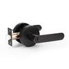 Round Door Handle with Lock Matte Black Door Lever Lever Door Handle Bedroom or Bathroom