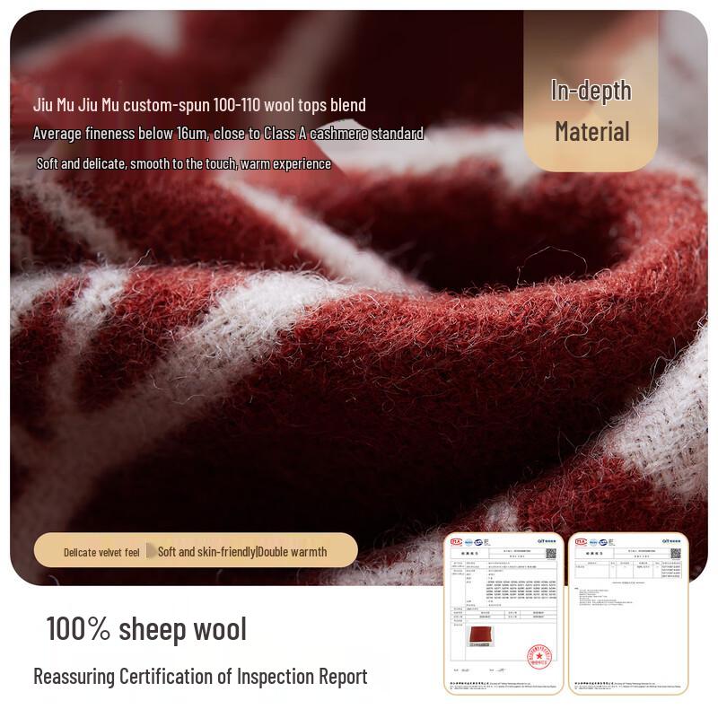 JIUMU Women's Pure Wool Scarf & Shawl Gift Set